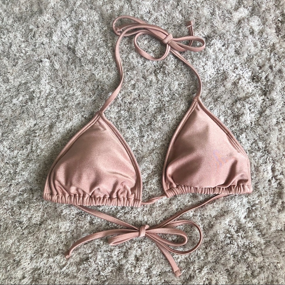 Blush Mauve Sliding Triangle Bikini Top - LIKE NEW